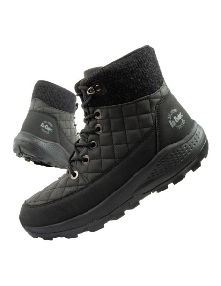Lee Cooper women's winter hiking sports shoes insulated black ecoleather
