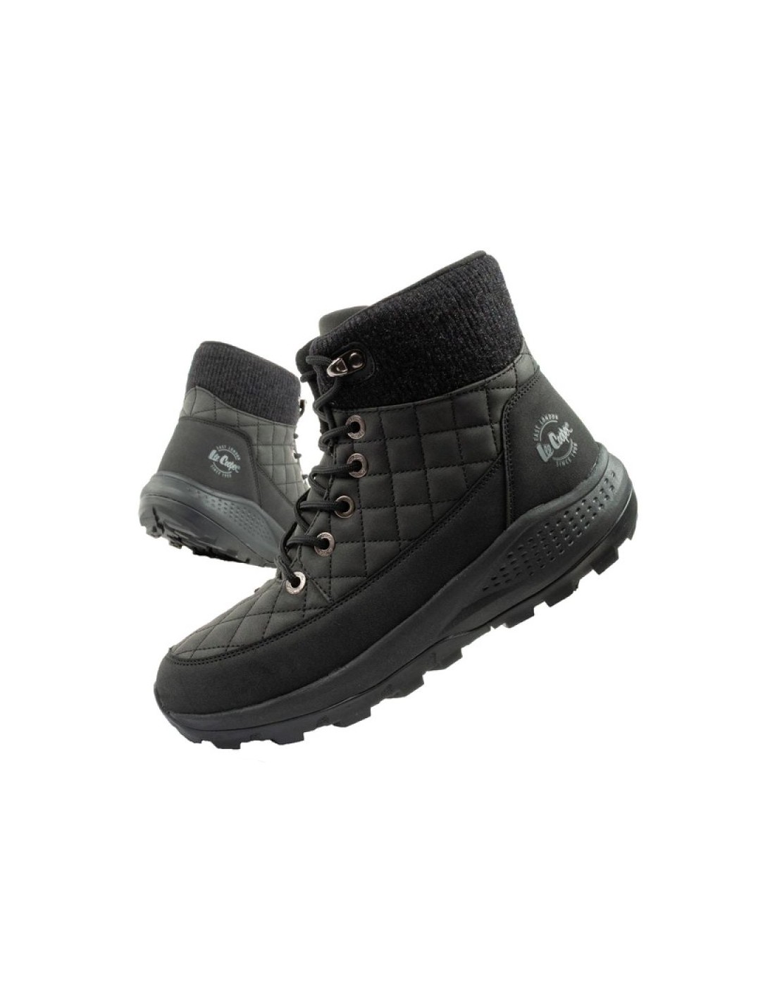 Lee Cooper women's winter hiking sports shoes insulated black ecoleather