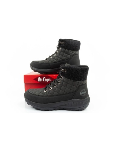 Lee Cooper women's winter hiking sports shoes insulated black ecoleather