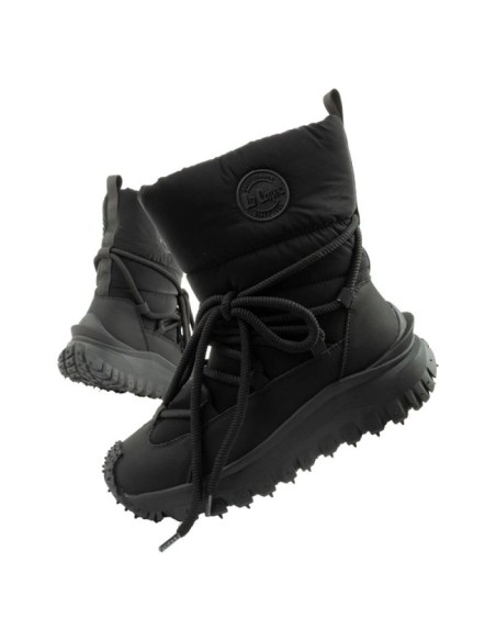 Lee Cooper women's winter hiking sports shoes insulated black natural leather