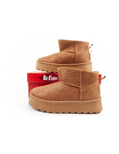 Lee Cooper women's winter snow boots fashionable fur lined ankle boots brown