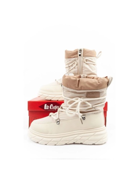 Lee Cooper women's winter hiking shoes insulated beige and cream