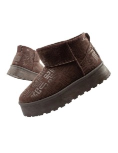 Lee Cooper women's winter snow boots fashionable furlined ankle boots dark brown