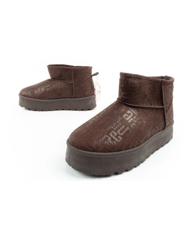 Lee Cooper women's winter snow boots fashionable furlined ankle boots dark brown