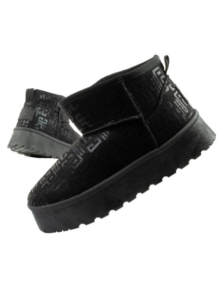 Lee Cooper women's winter snow boots fashionable fur lined ankle boots black