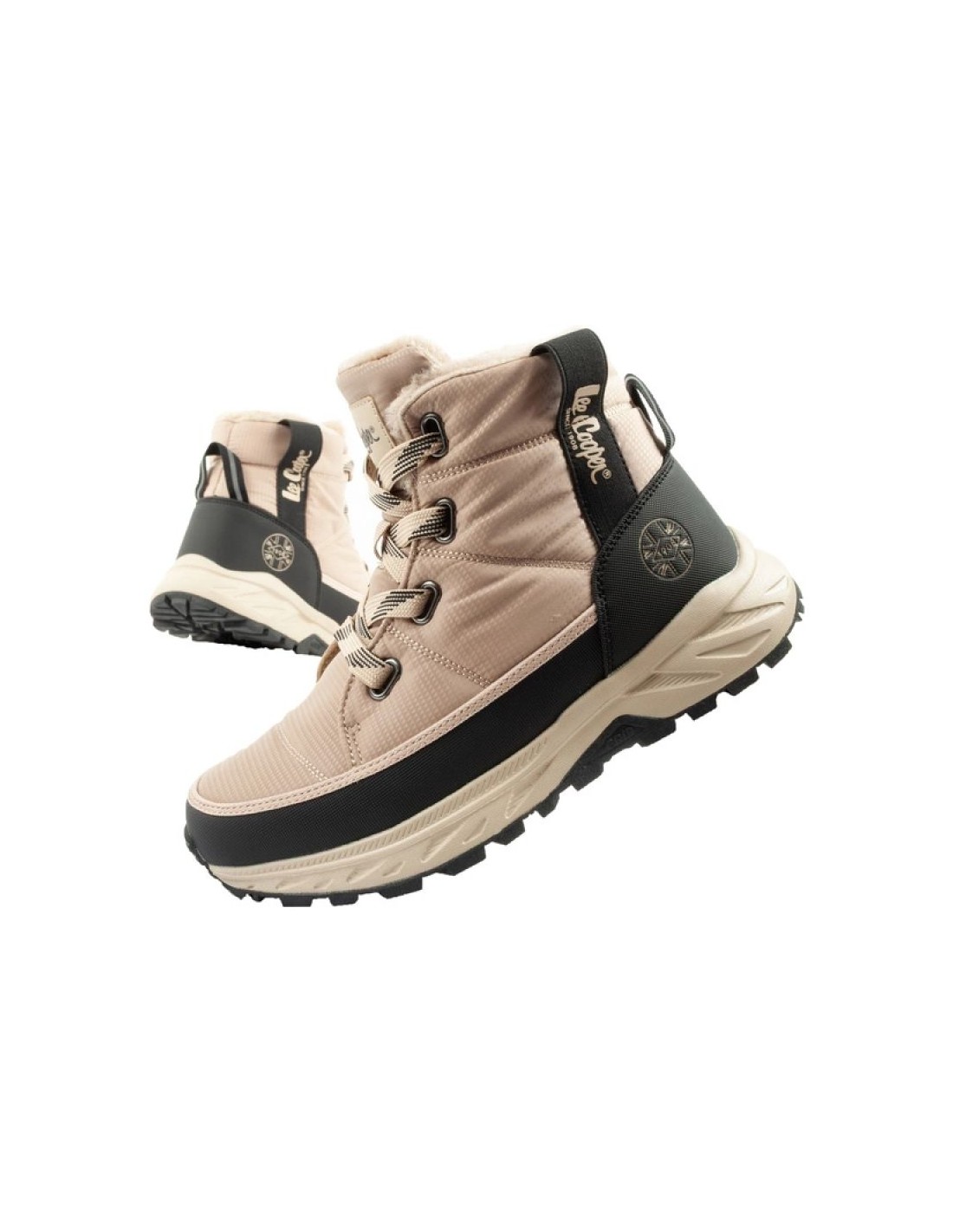 Lee Cooper women's winter hiking shoes insulated beige black
