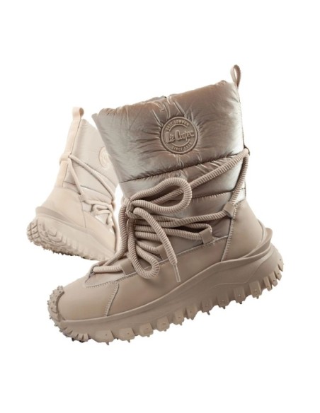 Lee Cooper women's winter trekking sports shoes insulated beige natural leather