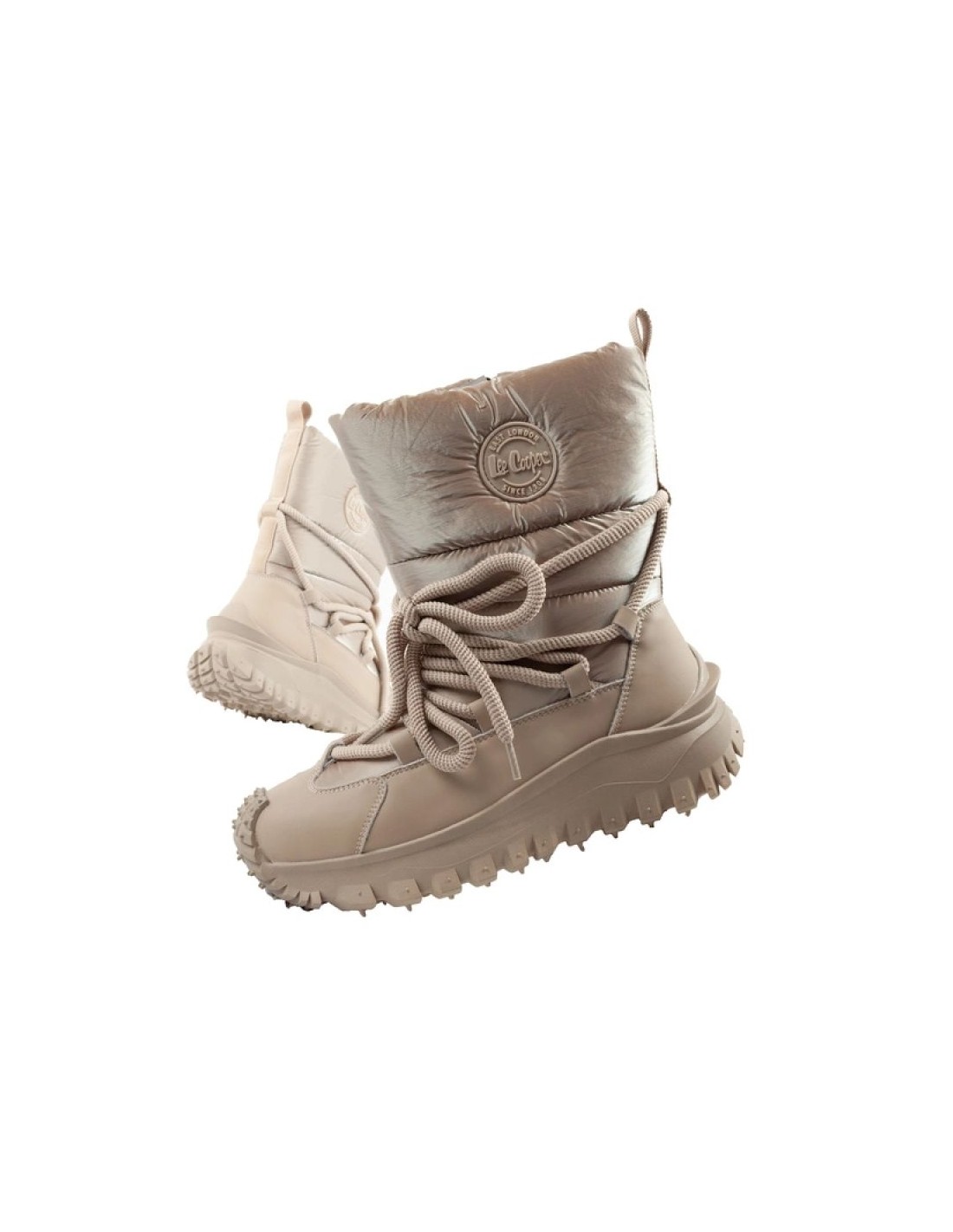 Lee Cooper women's winter trekking sports shoes insulated beige natural leather