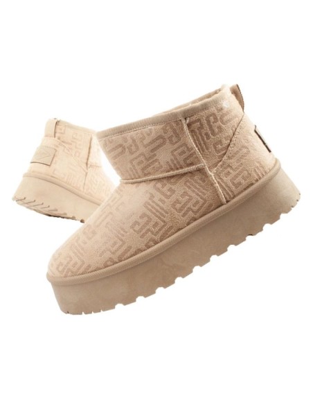 Lee Cooper women's winter snow boots fashionable fur lined ankle boots beige