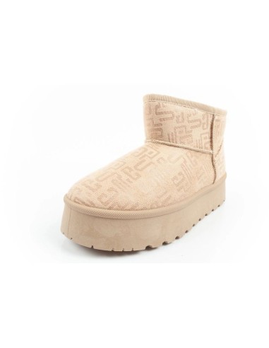 Lee Cooper women's winter snow boots fashionable fur lined ankle boots beige