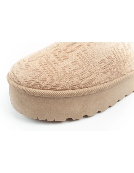 Lee Cooper women's winter snow boots fashionable fur lined ankle boots beige