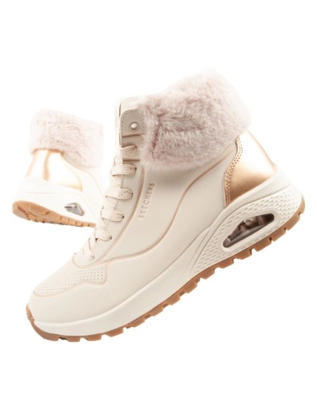 Skechers Uno Rugged women's sports shoes insulated winter ankle boots beige