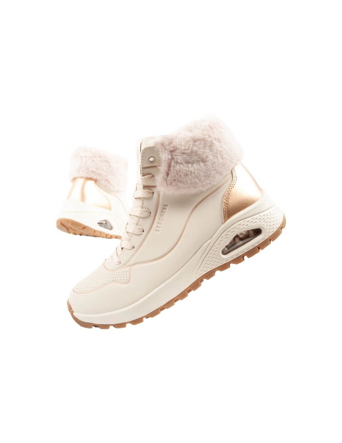 Skechers Uno Rugged women's sports shoes insulated winter ankle boots beige