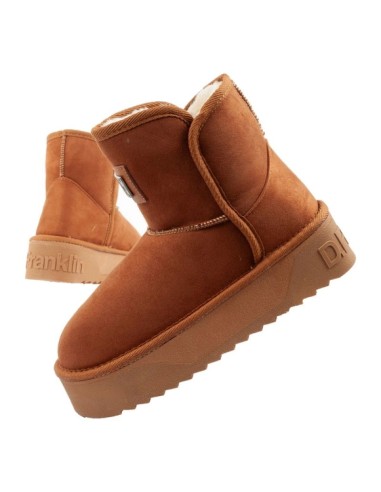 DFranklin women's winter snow boots fashionable fur lined brown ankle boots