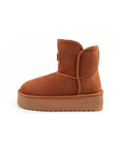 DFranklin women's winter snow boots fashionable fur lined brown ankle boots