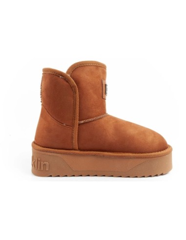 DFranklin women's winter snow boots fashionable fur lined brown ankle boots