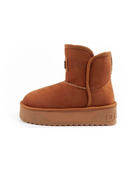 DFranklin women's winter snow boots fashionable fur lined brown ankle boots