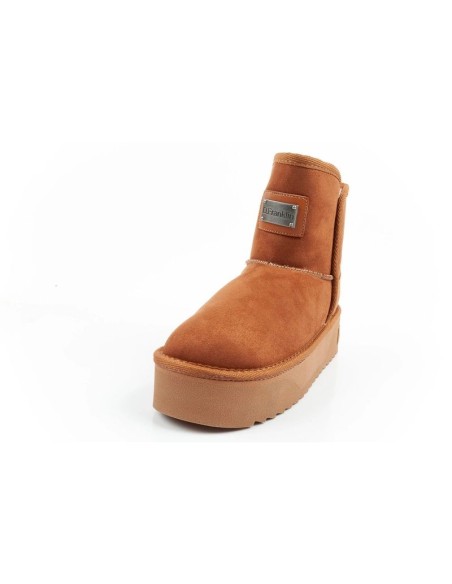 DFranklin women's winter snow boots fashionable fur lined brown ankle boots