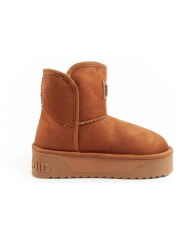 DFranklin women's winter snow boots fashionable fur lined brown ankle boots