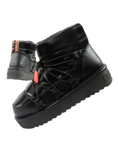 DFranklin women's snow boots winter fashionable insulated ankle boots black