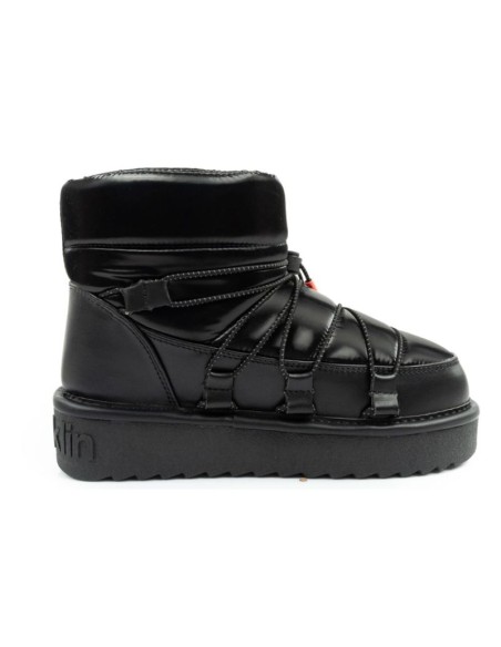 DFranklin women's snow boots winter fashionable insulated ankle boots black