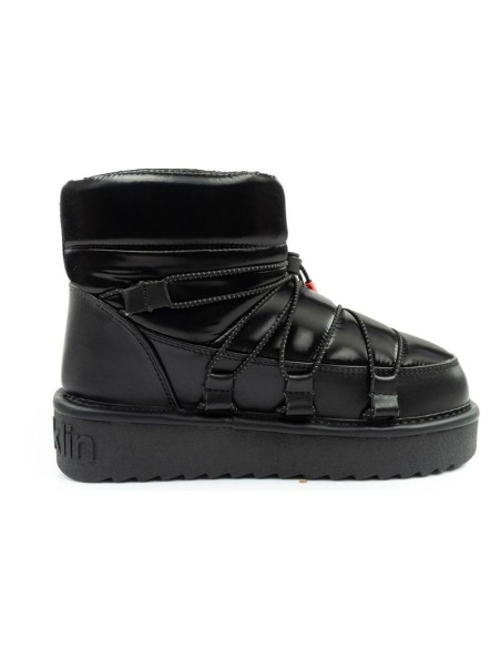 DFranklin women's snow boots winter fashionable insulated ankle boots black