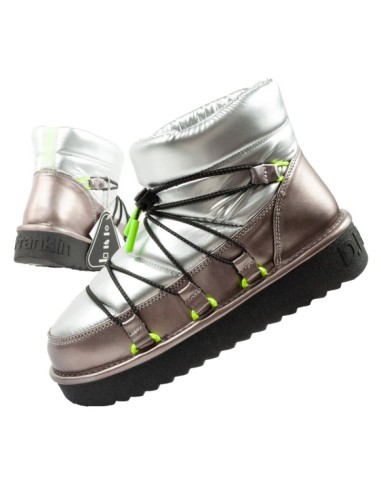 DFranklin women's snow boots winter fashionable insulated ankle boots silver