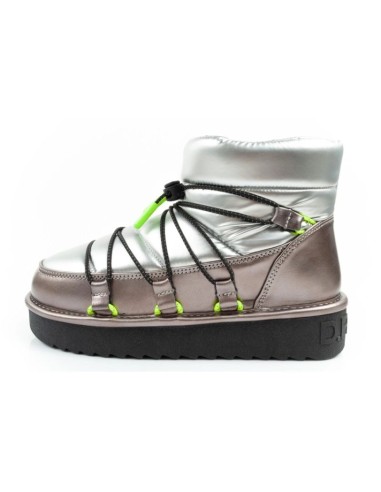 DFranklin women's snow boots winter fashionable insulated ankle boots silver