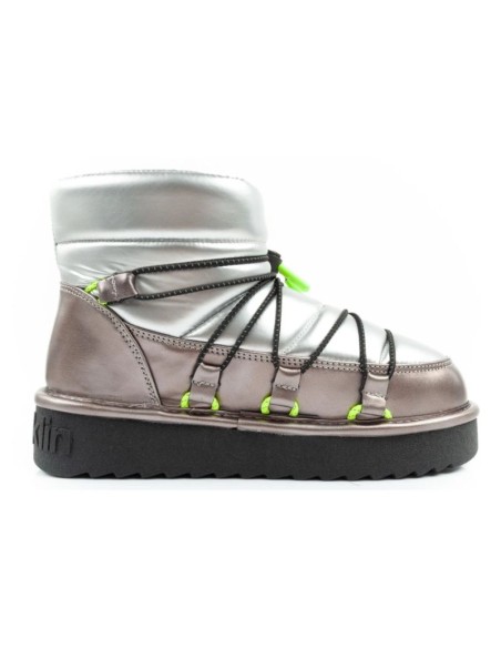 DFranklin women's snow boots winter fashionable insulated ankle boots silver