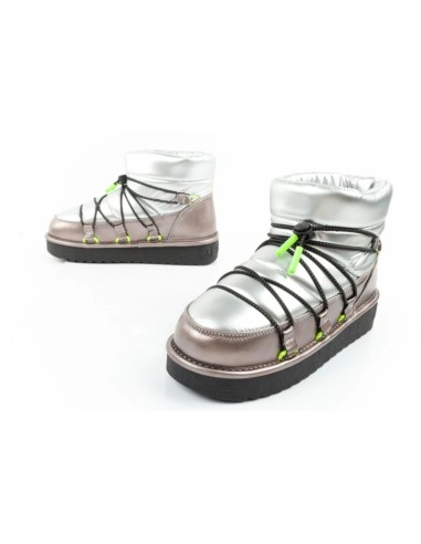 DFranklin women's snow boots winter fashionable insulated ankle boots silver