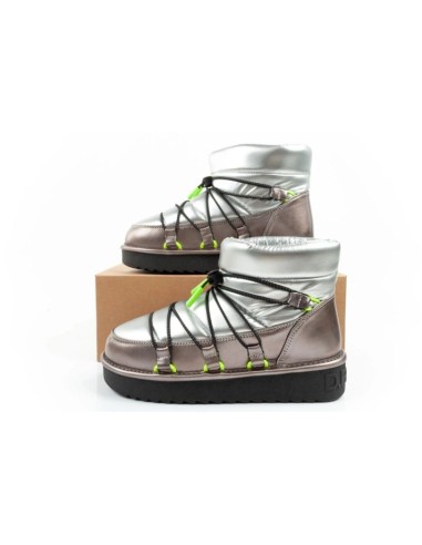 DFranklin women's snow boots winter fashionable insulated ankle boots silver