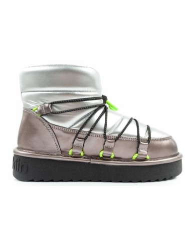 DFranklin women's snow boots winter fashionable insulated ankle boots silver