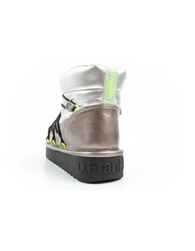 DFranklin women's snow boots winter fashionable insulated ankle boots silver
