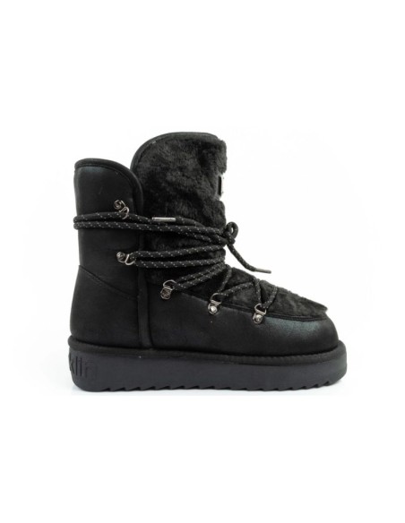 DFranklin women's winter snow boots fashionable fur lining black