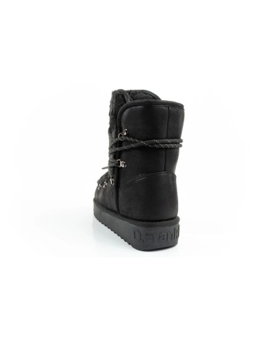 DFranklin women's winter snow boots fashionable fur lining black