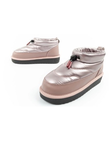 DFranklin women's snow boots winter fashionable insulated ankle boots rose gold