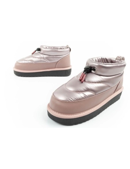 DFranklin women's snow boots winter fashionable insulated ankle boots rose gold