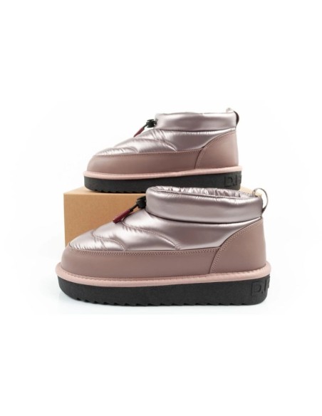 DFranklin women's snow boots winter fashionable insulated ankle boots rose gold