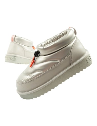 DFranklin women's snow boots winter fashionable insulated ankle boots silver