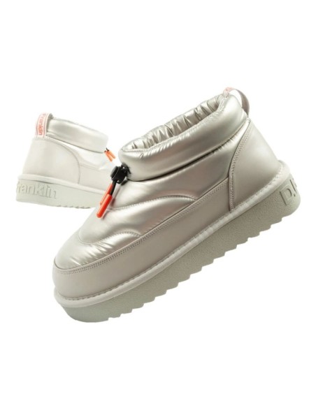 DFranklin women's snow boots winter fashionable insulated ankle boots silver