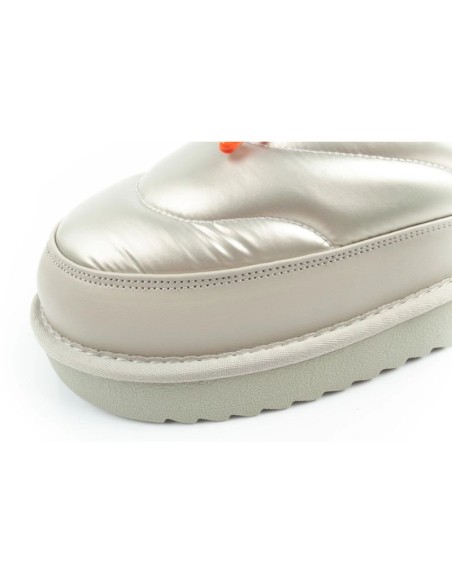 DFranklin women's snow boots winter fashionable insulated ankle boots silver