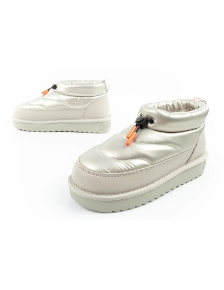 DFranklin women's snow boots winter fashionable insulated ankle boots silver