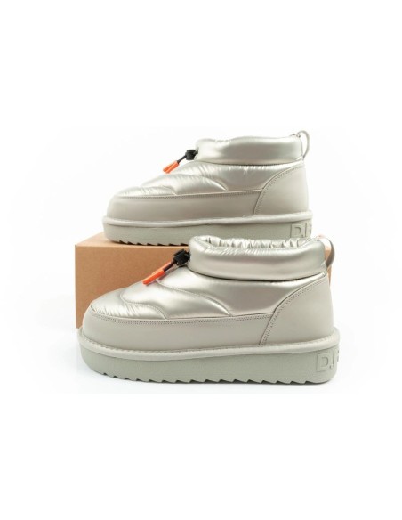 DFranklin women's snow boots winter fashionable insulated ankle boots silver