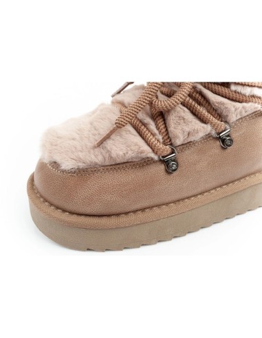 DFranklin women's winter snow boots fashionable fur lining brown high