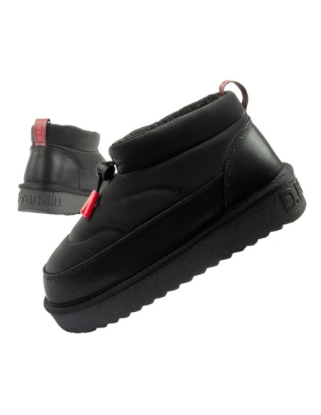 DFranklin women's snow boots winter fashionable insulated ankle boots black