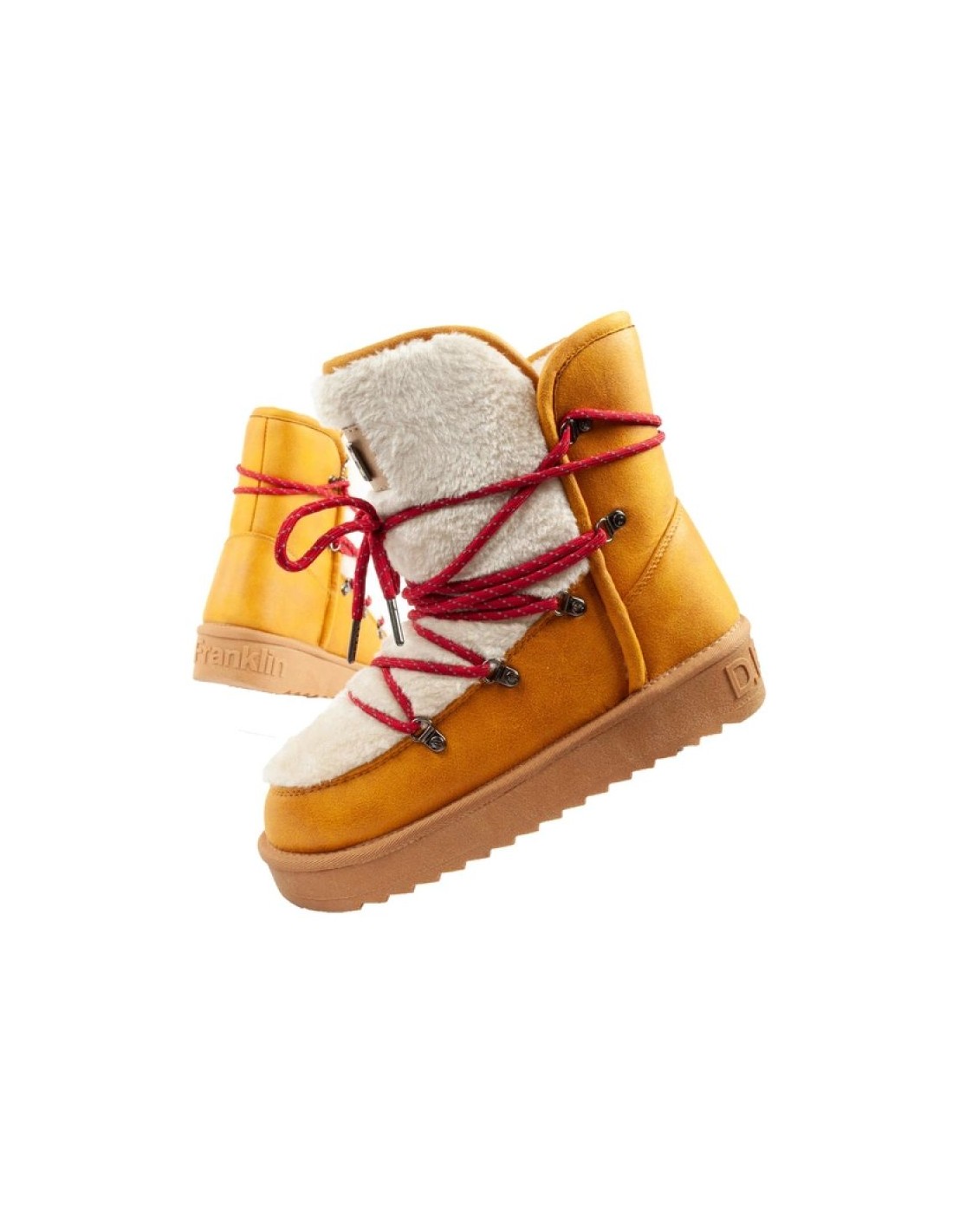 D.Franklin DFranklin women's winter snow boots fashionable fur lining mustard color