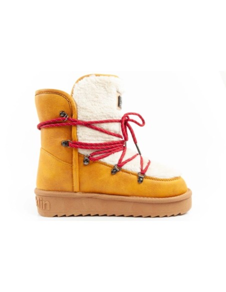 DFranklin women's winter snow boots fashionable fur lining mustard color