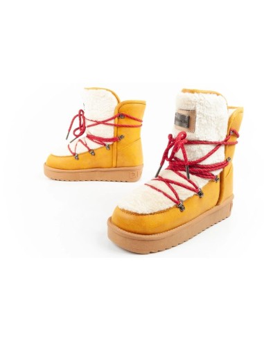 DFranklin women's winter snow boots fashionable fur lining mustard color