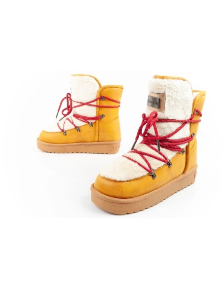 DFranklin women's winter snow boots fashionable fur lining mustard color