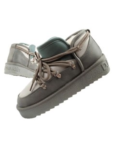 DFranklin women's winter snow boots fashionable insulated ankle boots gray